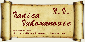 Nadica Vukomanović vizit kartica